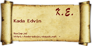Kada Edvin névjegykártya